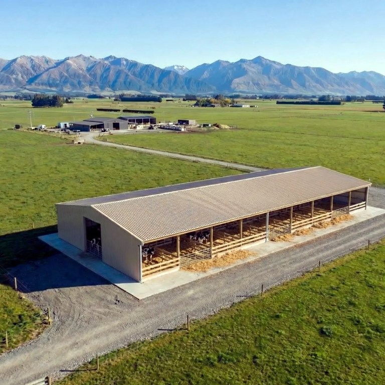 9 bay centre feeding lane calf shed